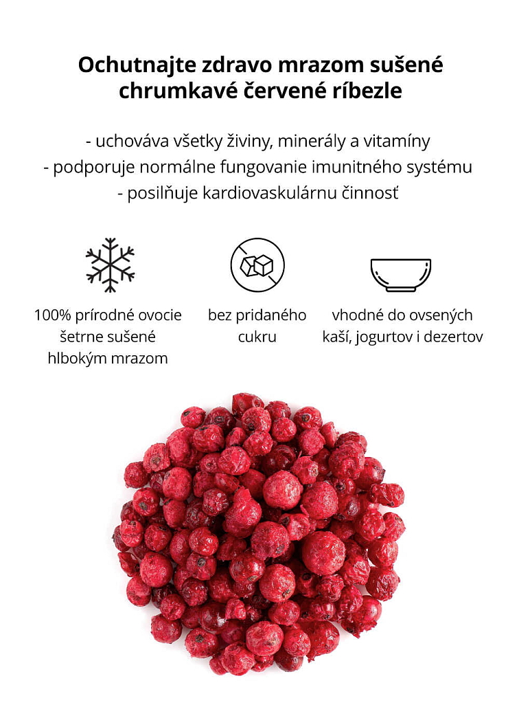 VENIRA lyofilizované červené ríbezle