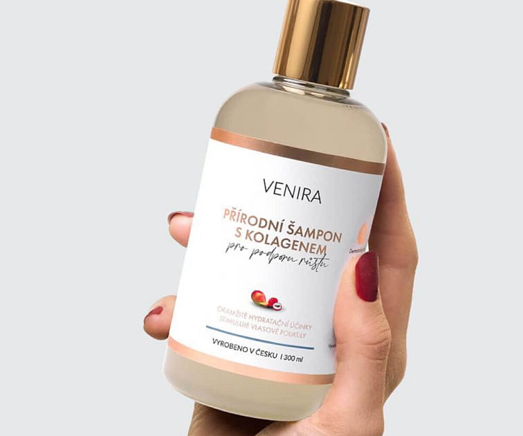 šampon s kolagenom pre podporu rastu vlasov