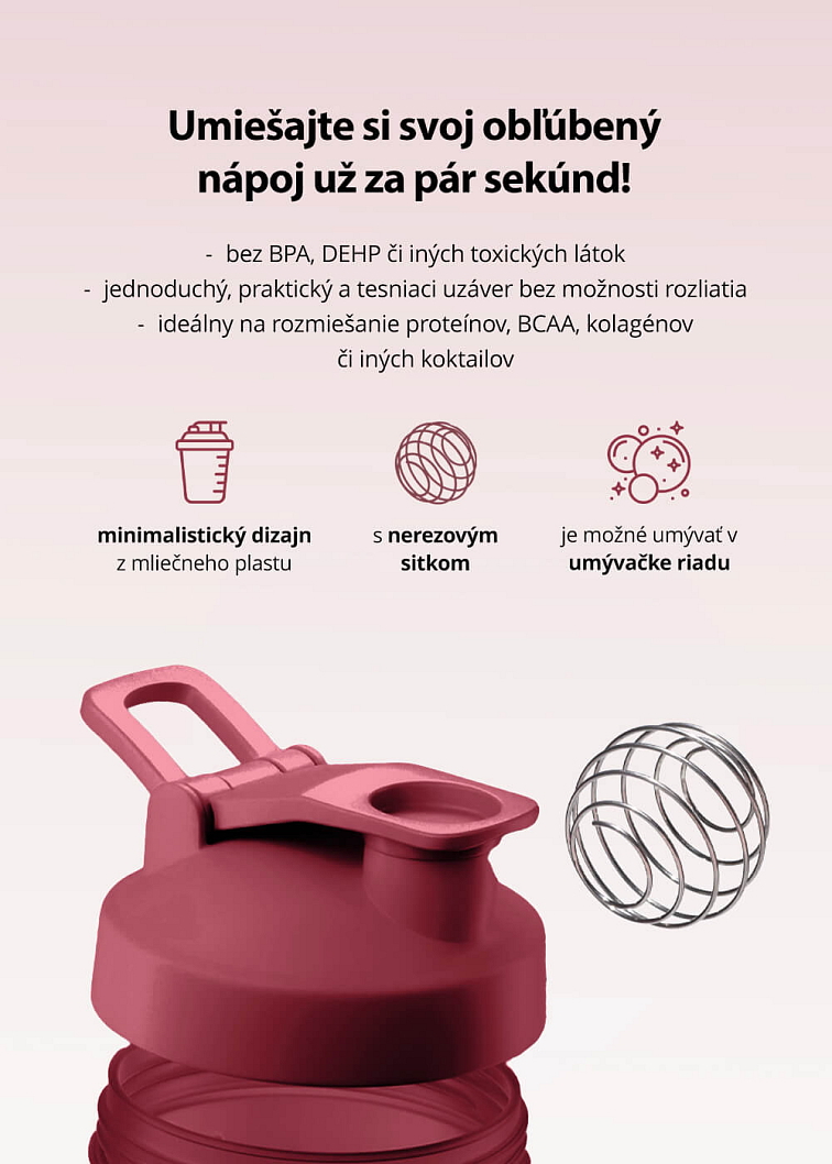 VENIRA shaker PRO s pútkom, vínový