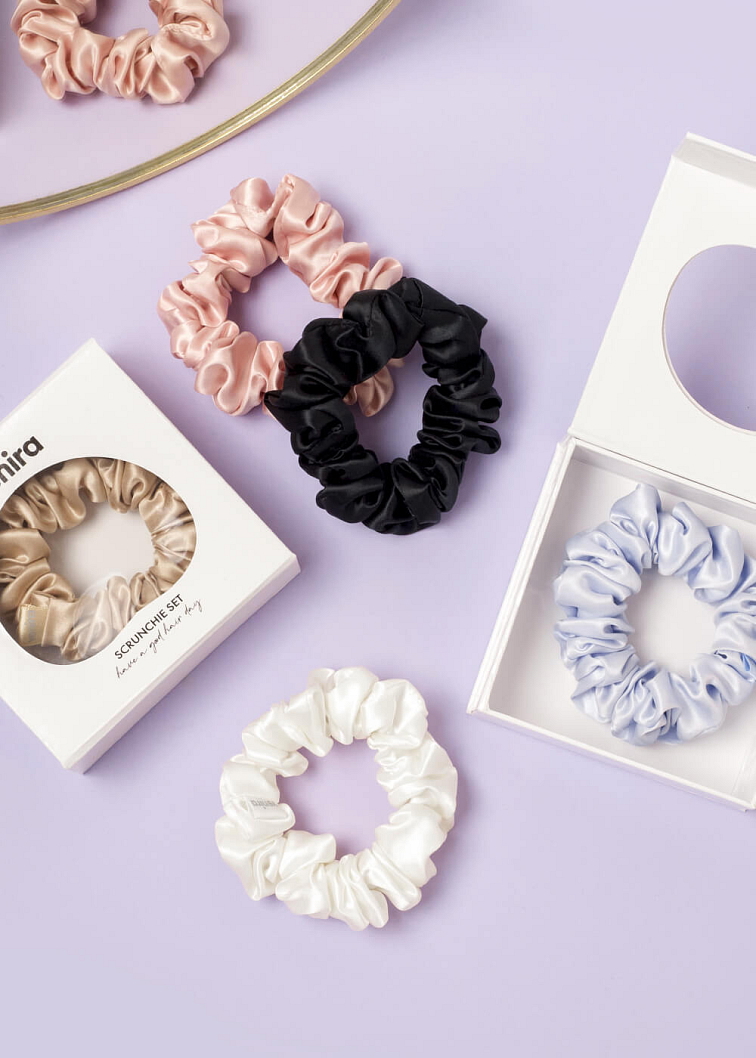 VENIRA scrunchie hodvábna gumička