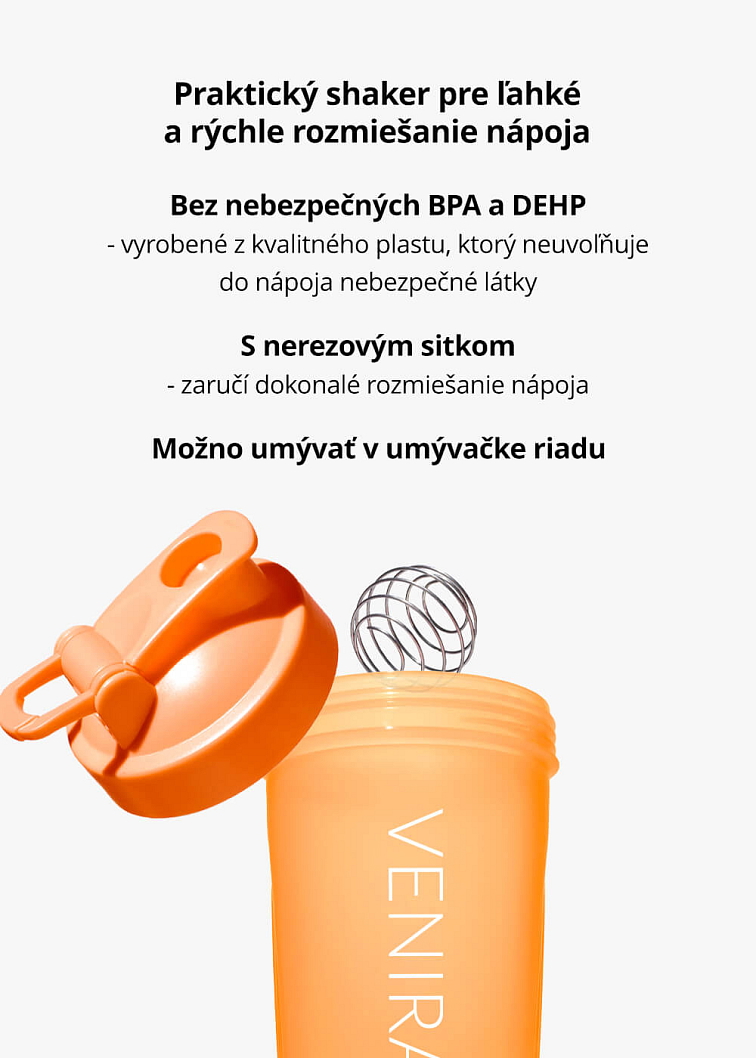 VENIRA shaker PRO s pútkom, oranžový