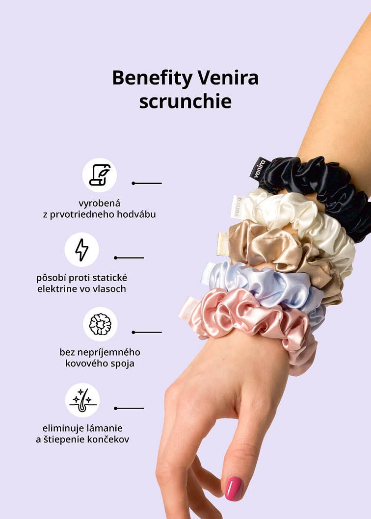 VENIRA scrunchie hodvábna gumička