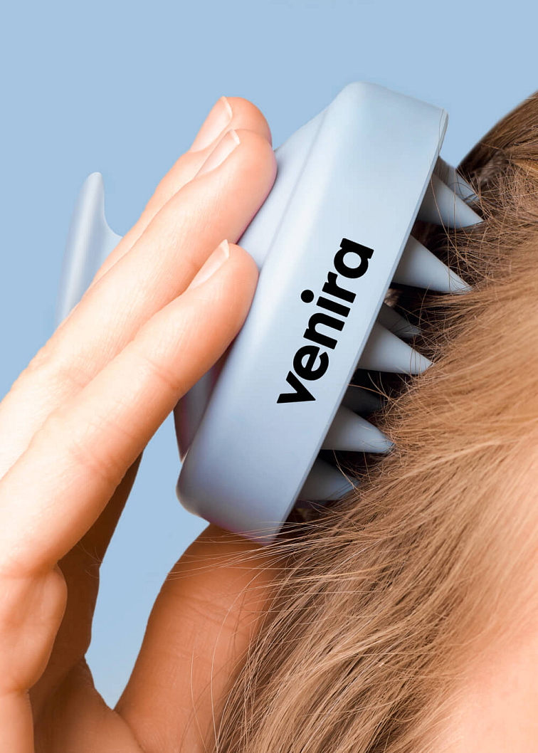 VENIRA stimulačná masážna kefa na pokožku hlavy