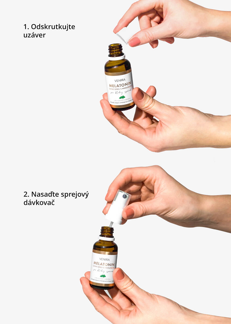 VENIRA ústny sprej s melatonínom a medovkou pre pokojný spánok