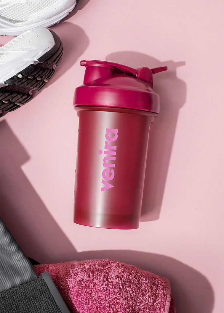 VENIRA shaker PRO s pútkom, vínový