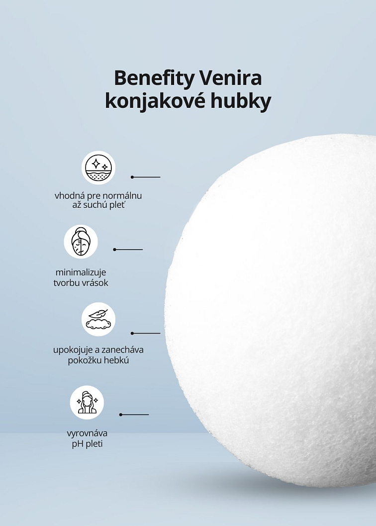 VENIRA konjaková hubka pre normálnu a suchú pleť