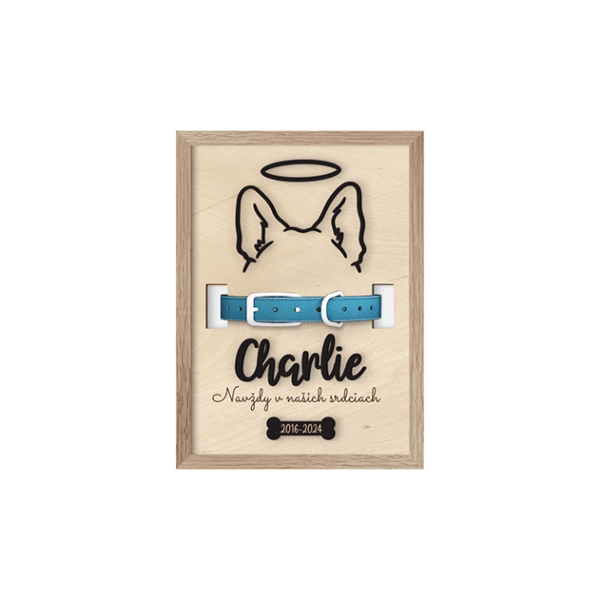 Spomienkový obraz na psa s držiakom na obojok + stojan zadarmo