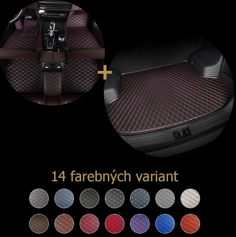 luxusné autokoberce do kufra Premium 14 farebných variant