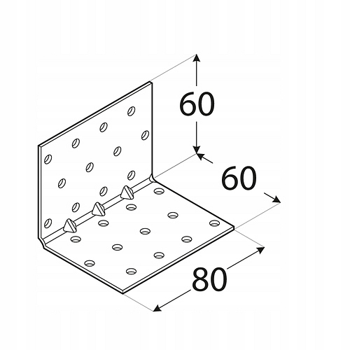 60x60x80x1,5mm Úholník montážny s prelisom KMP6