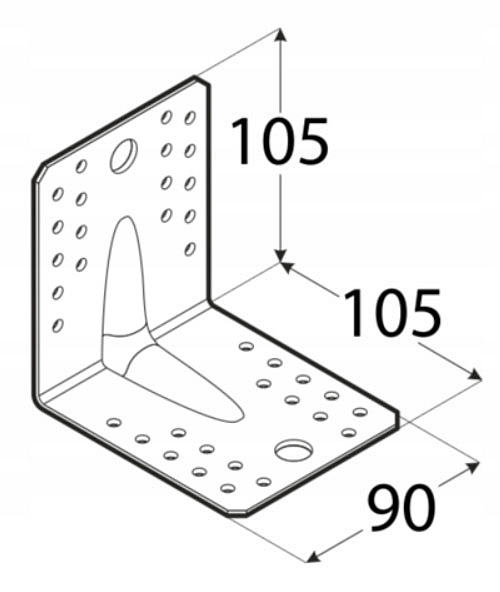105x105x90x2,5 mm - Uholník s prelisom, KP2