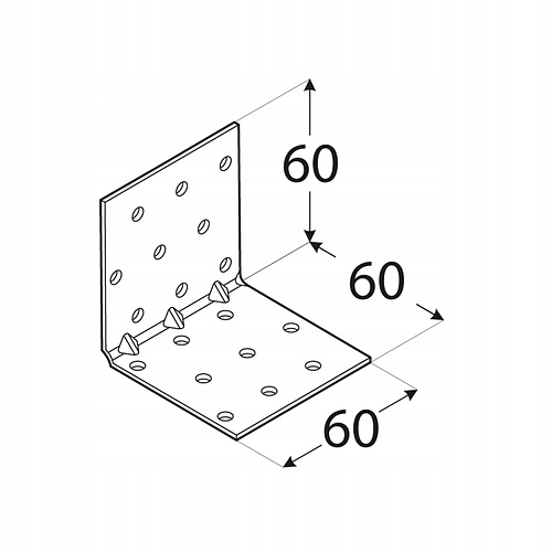60x60x60x1,5mm Úholník montážny s prelisom KMP5