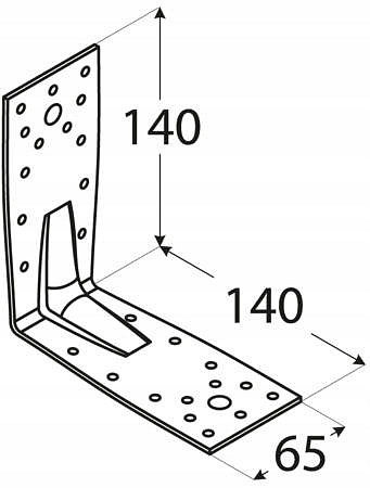 140x140x65x2,5 mm - Uholník s prelisom, KP5