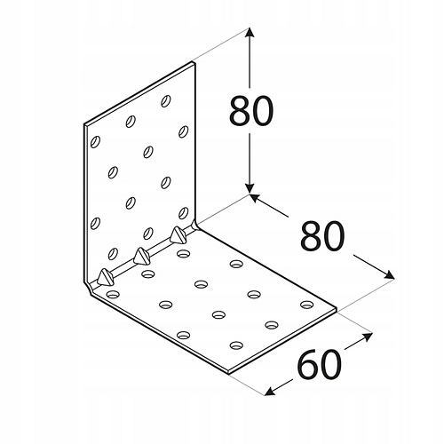 80x80x60x1,5mm Úholník montážny s prelisom KMP8