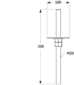 100x330x3,0 mm - Nastaviteľná pätka stĺpu, PPSR 100
