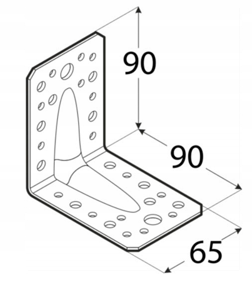 Uholník s prelisom 90x90x65x2,5 mm (KP1)