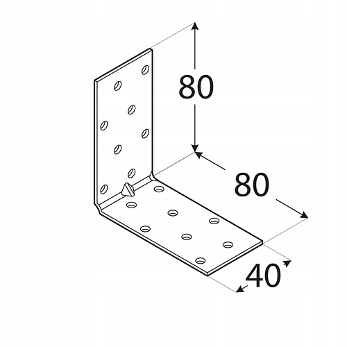 80x80x80x1,5mm Úholník montážny s prelisom KMP7