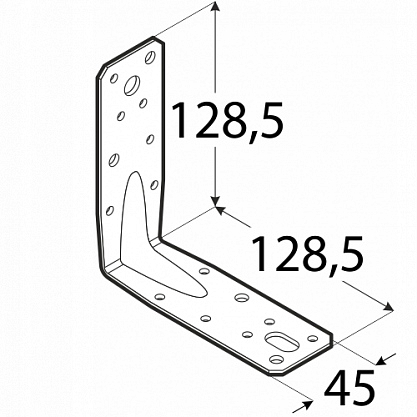 126x126x45x2,5 mm - Uholník s prelisom, KP9