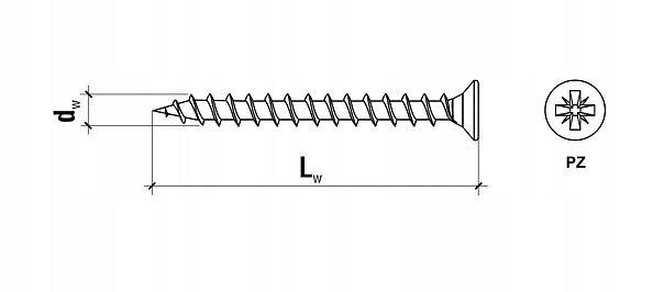 PZ 3.5x20mm - Vruty / Skrutky do dreva so zápustnou hlavou