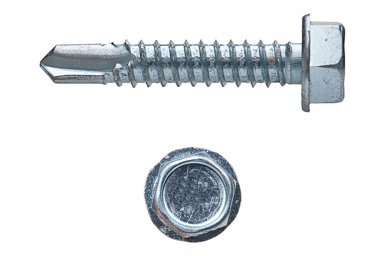6,3x45 mm 10ks/bal DIN DIN 7504K samovrtná TEXA skrutka do plechu so 6-hrannou hlavou - pozinkovaná