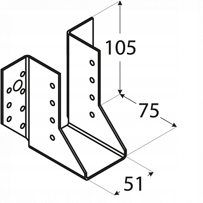51x105x75x2,0 mm - Trámová papuča vonkajšia, WB10