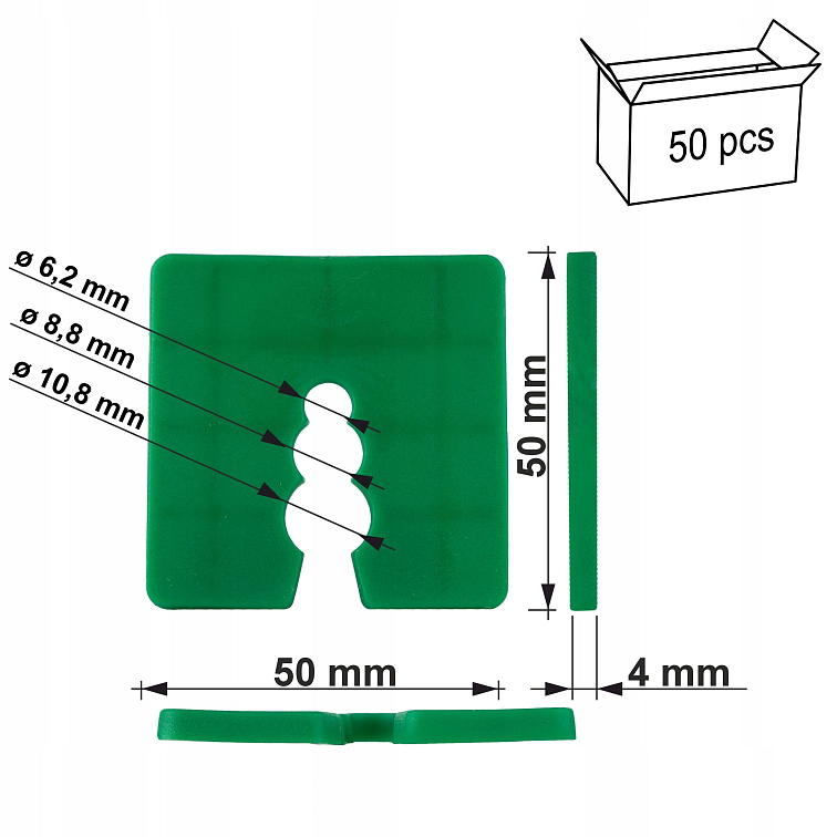 04mm - Podložka dištančná plastová 50ks/bal