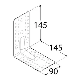 145x145x90x2,5 mm - Uholník s prelisom, KP7