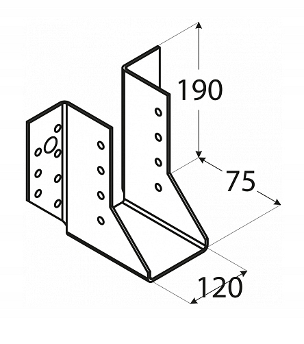 120x75x190x2,0 mm - Trámová papuča vonkajšia, WB36