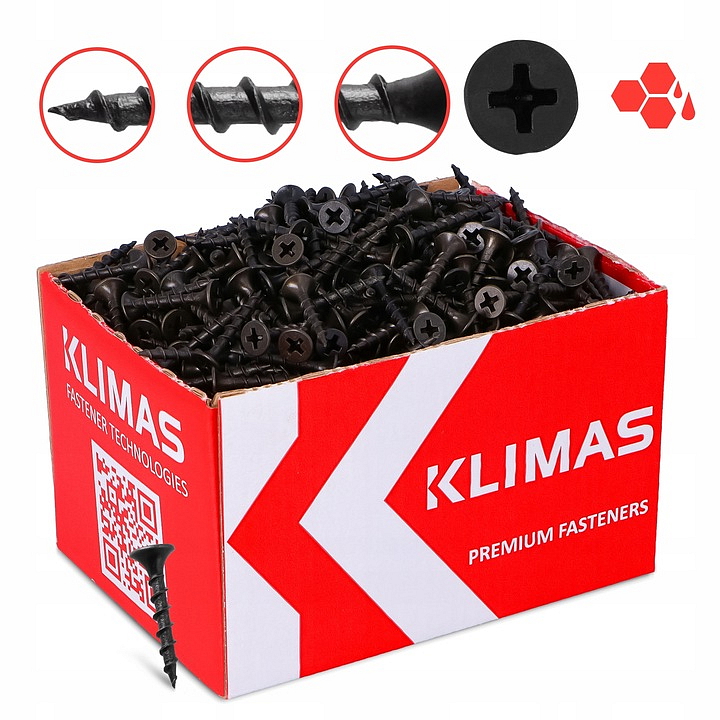 3.5x45mm - Skrutky / Vruty fosfátové sadrokartón / drevo, PH-2