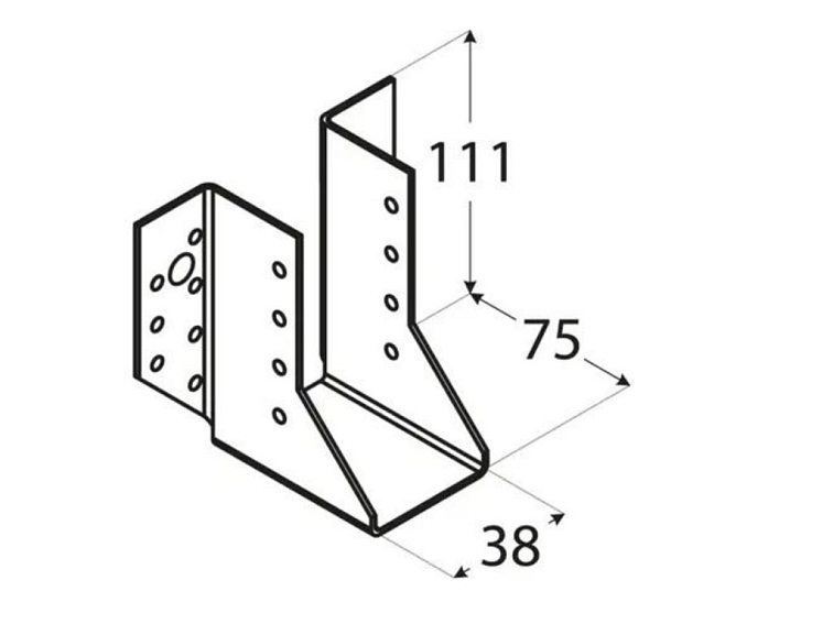 38x111x75x2,0 mm Trámová papuča vonkajšia WB2