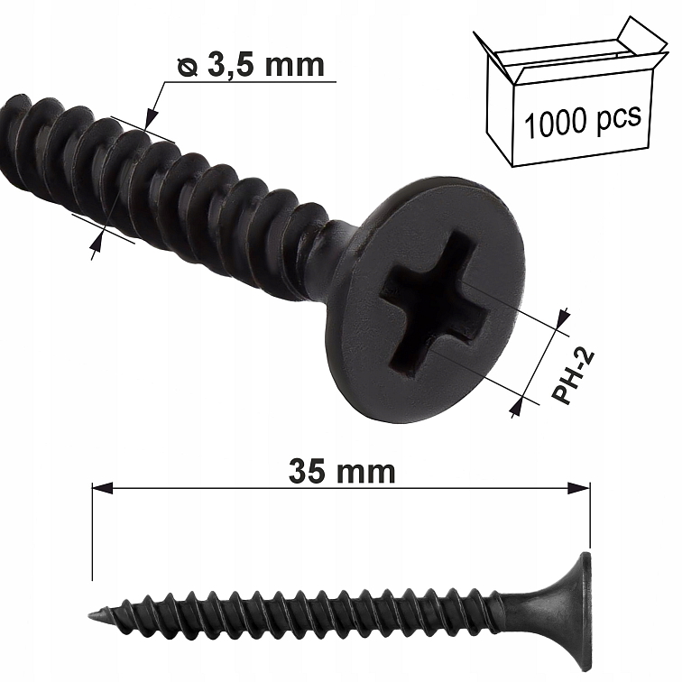 3.5x35mm Skrutka typu sadrokartón-kov