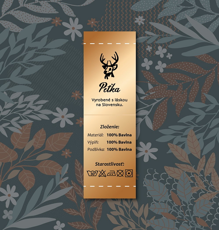 Saténový štítok zlatý