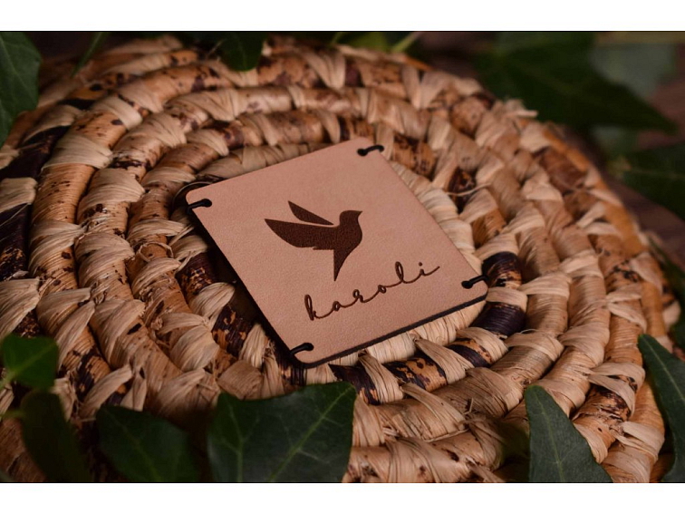 Kožený štítok štvorec