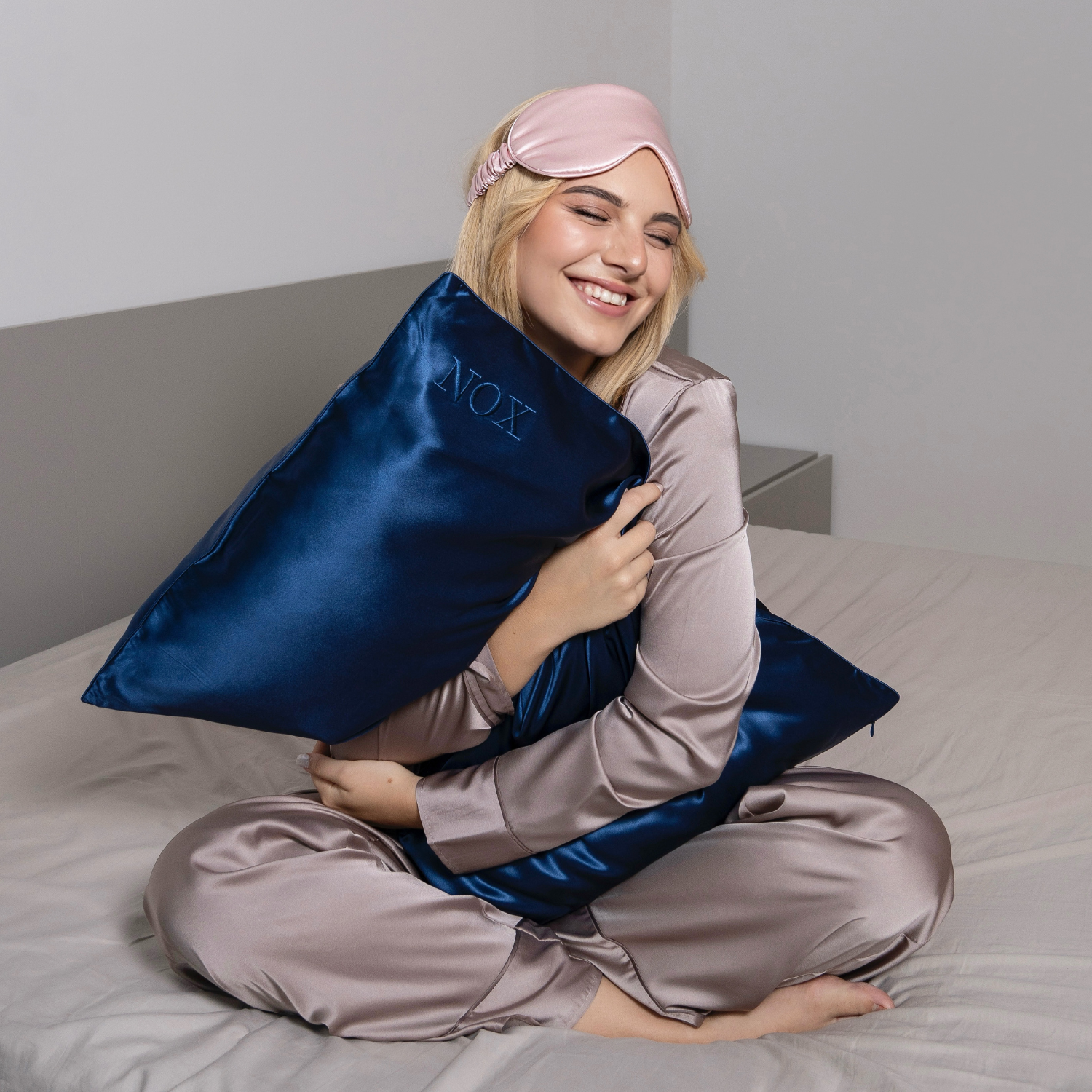 100% hedvábný povlak na polštář NOX® HLUBOKÝ OCEÁN - NA ZIP