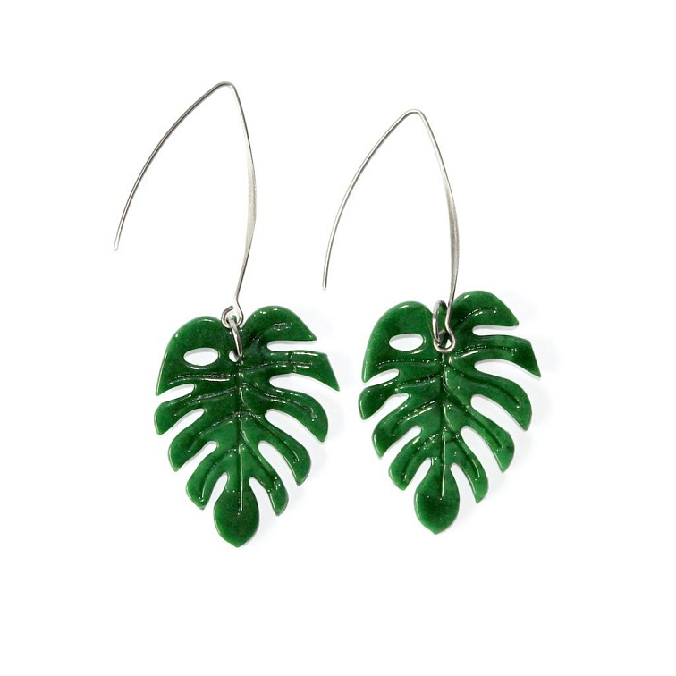 Náušnice Monstery hubené na dlouhém háčku