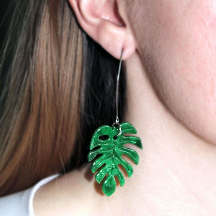 Náušnice Monstery hubené na dlouhém háčku