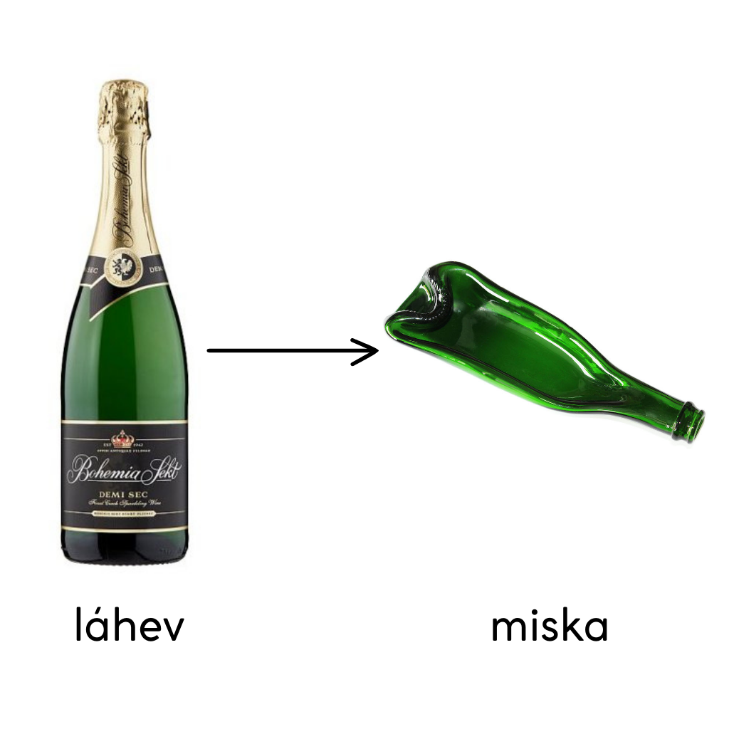 Miska z láhve Bohemia Sekt