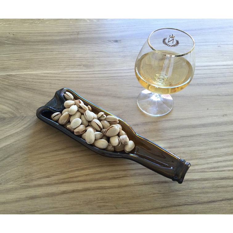 Miska z pivní láhve hnědá menší