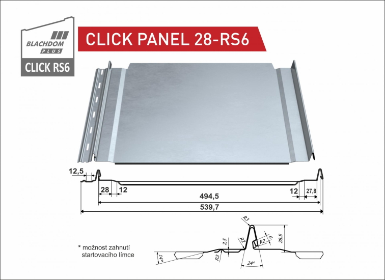 Plechová krytina Omak Click Panel 28 - RS6