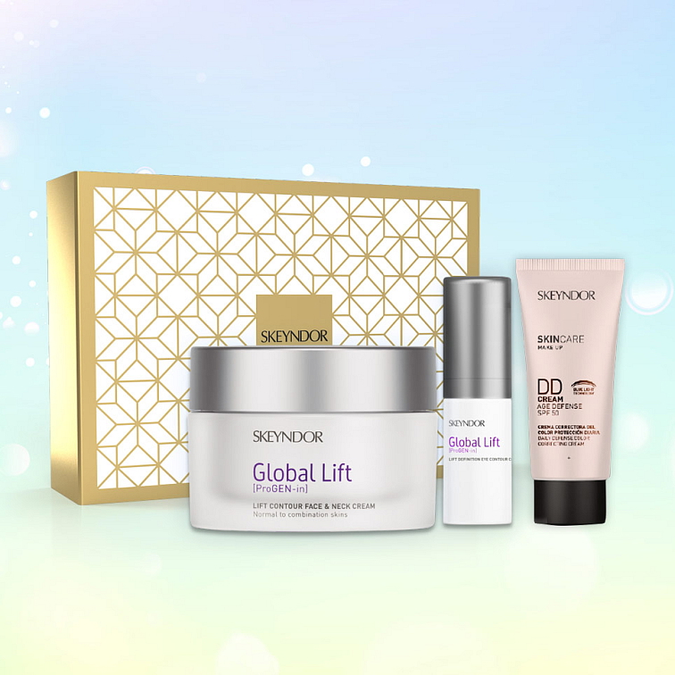 Skeyndor Global Lift Set - liftingový krém pro normální až smíšenou pleť 50 ml + oční krém 15 ml + DD krém 01 40 ml