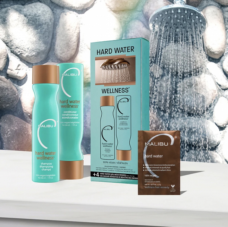 Malibu C Hard Water Wellness Set - šampon 266 ml + kondicionér 266 ml + Malibu Hard Water kúra 4x5 g