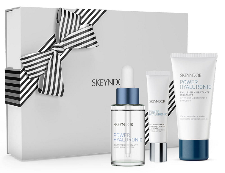 Skeyndor Power Hyaluronic Set - krém pro suchou pleť 50 ml + hydratační sérum 30 ml + gel na oční okolí 15 ml