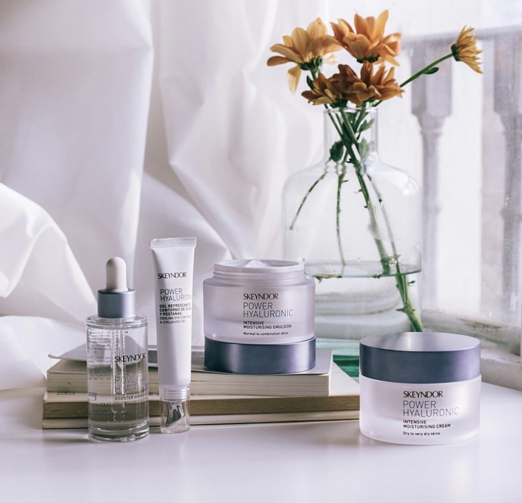 Skeyndor Power Hyaluronic Set - krém pro suchou pleť 50 ml + hydratační sérum 30 ml + gel na oční okolí 15 ml