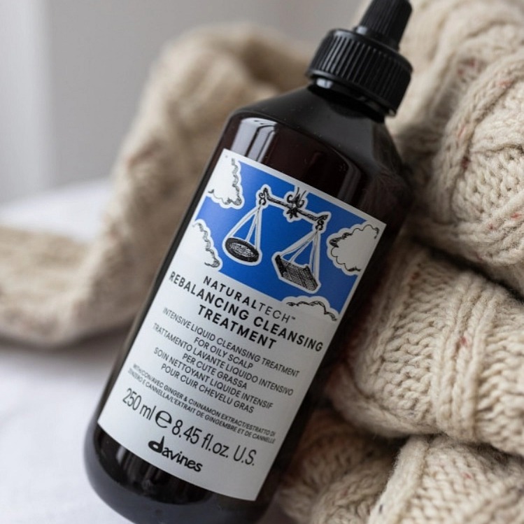 Davines Naturaltech Rebalancing Cleansing Treatment - čisticí kúra pro mastnou pokožku hlavy 250 ml