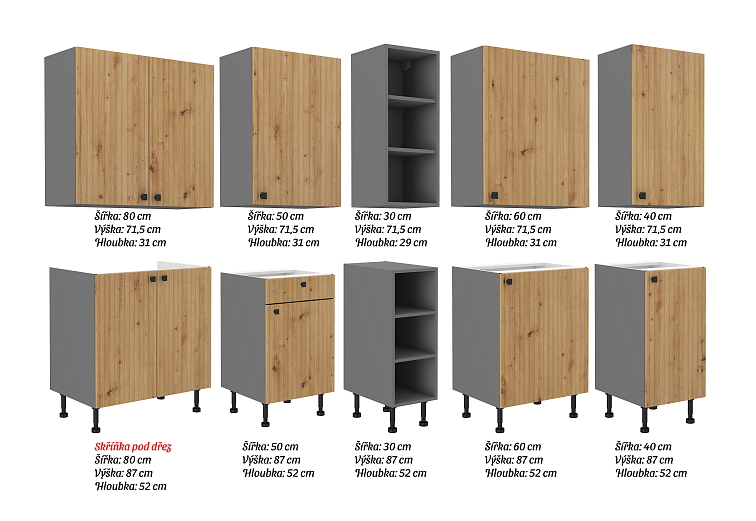 Kuchyňská linka 260 cm Ava