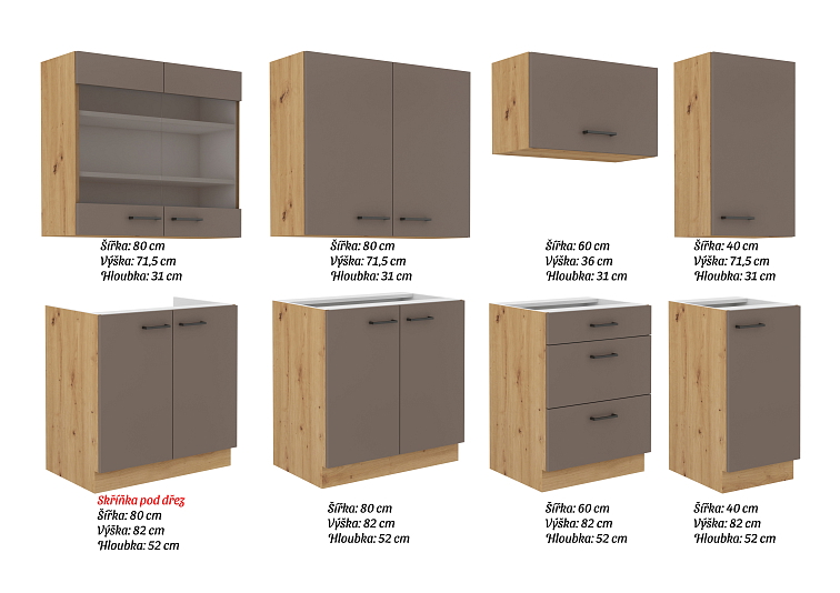 Kuchyňská linka 260 cm Bolonia 3