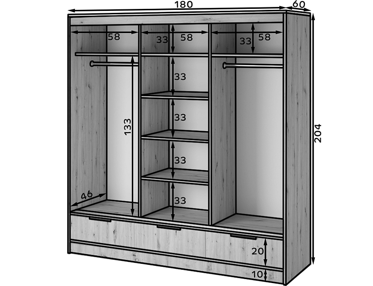 Šatní skříň Voodi III