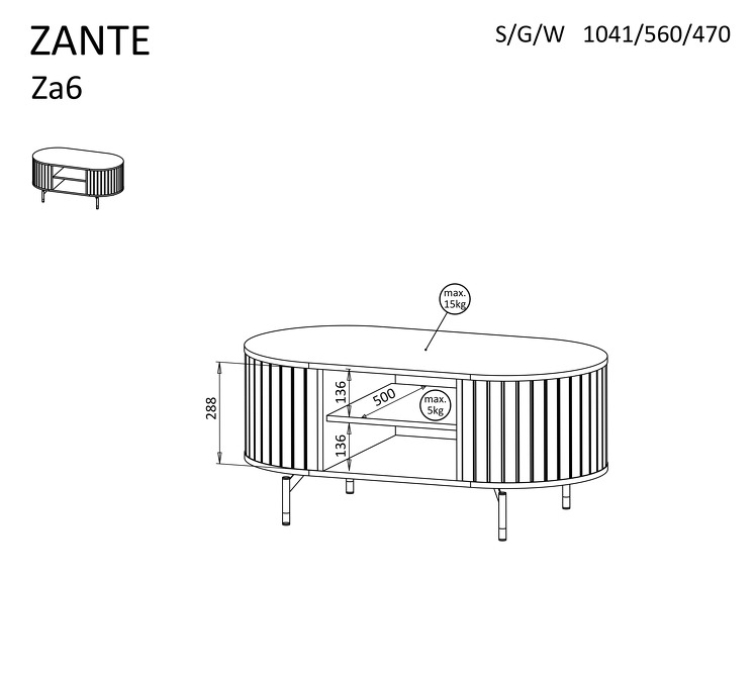 Konferenční stolek Zante ZA6