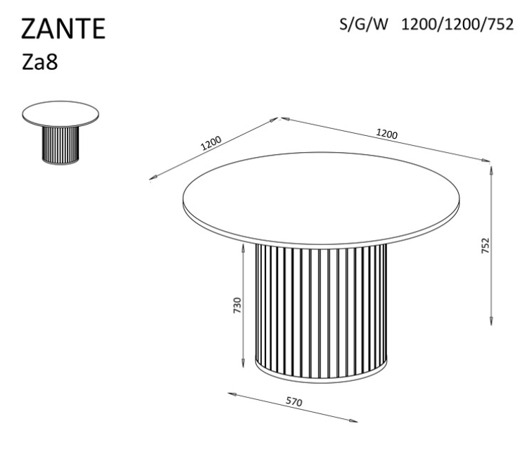 Jídelní stůl Zante ZA8
