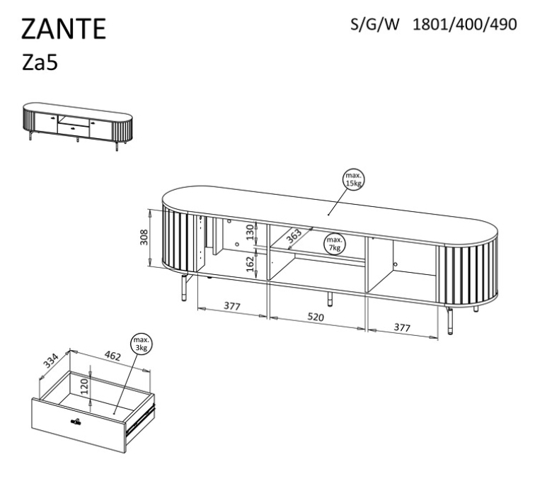 Televizní stolek Zante ZA5