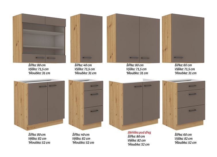 Kuchyňská linka 260 cm Bolonia 2